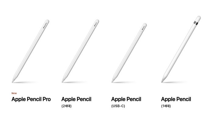 4가지 종류로 나뉘는 애플 펜슬 시리즈, 선택도 복잡해졌다 [사진: 애플]